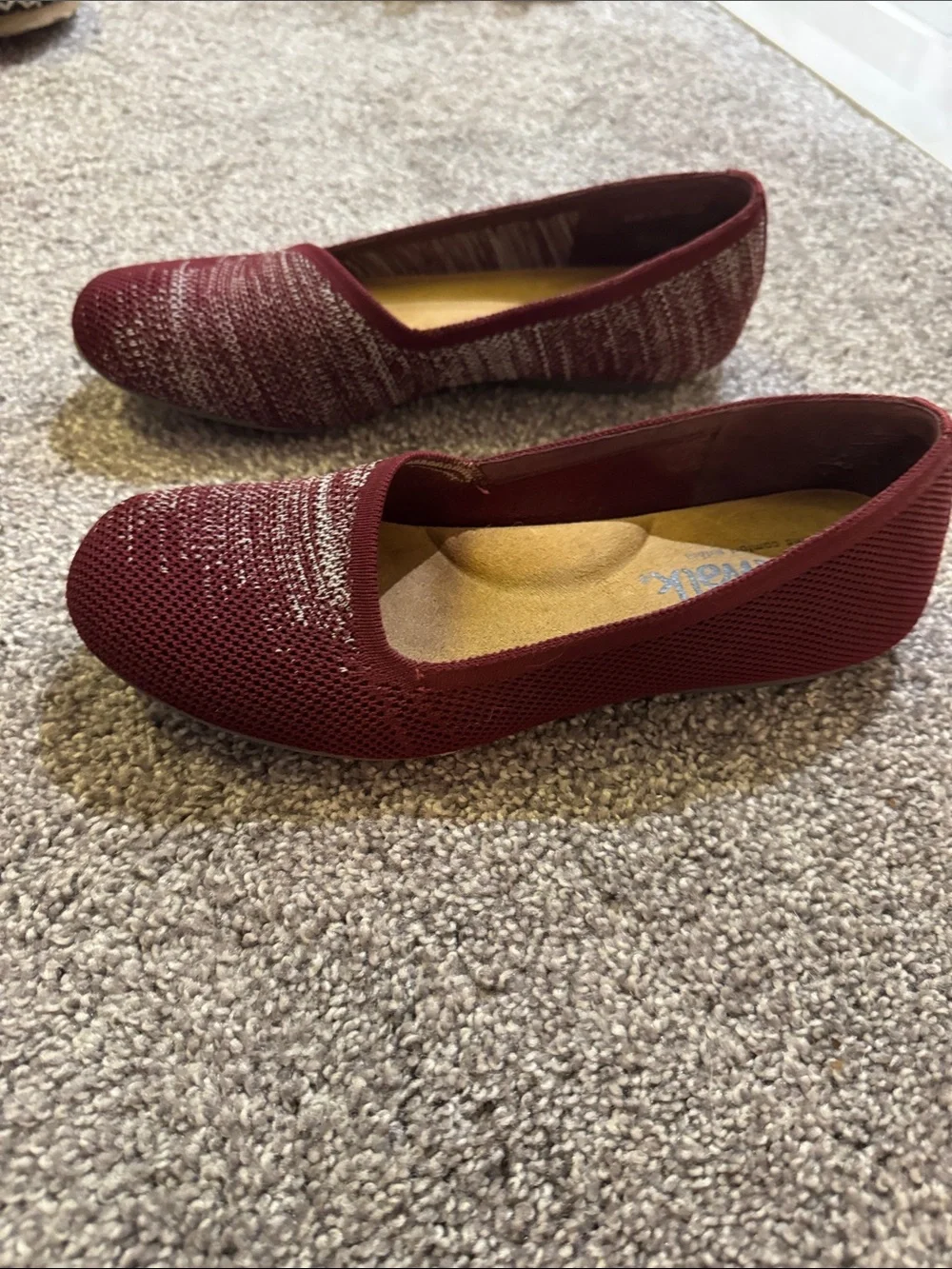 SoftWalk Wine/Burgundy Knit Slip-On Flats